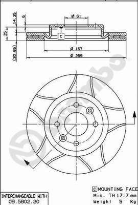 Brake Disc BREMBO 09.5802.76