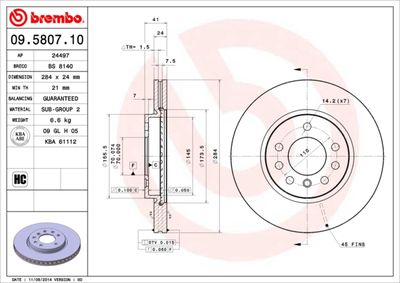 Brake Disc BREMBO 09.5807.10