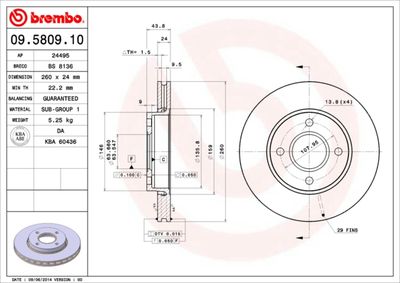 Brake Disc BREMBO 09.5809.10