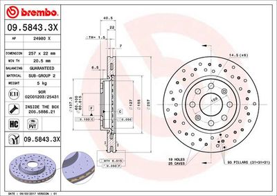 Brake Disc BREMBO 09.5843.3X