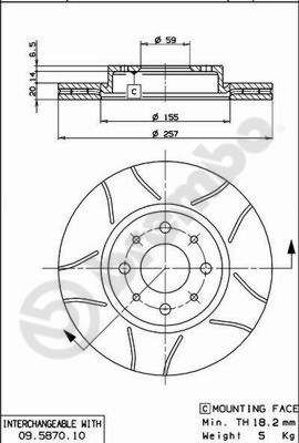 BREMBO 09.5870.75 Brake Disc