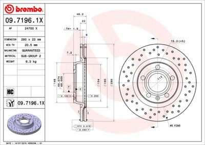 Brake Disc BREMBO 09.7196.1X