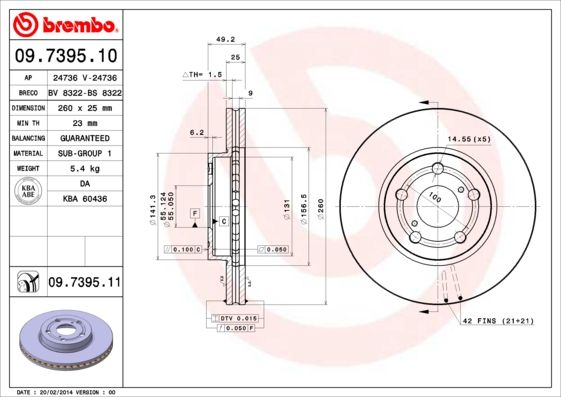 BREMBO 09.7395.10 Brake Disc