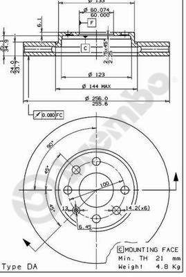 BREMBO 09.7628.11 Brake Disc