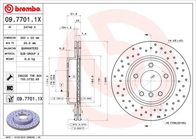 Brake Disc BREMBO 09.7701.1X