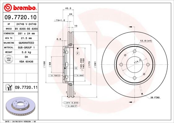 BREMBO 09.7720.10 Brake Disc