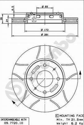 BREMBO 09.7720.75 Brake Disc