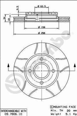 BREMBO 09.7806.75 Brake Disc