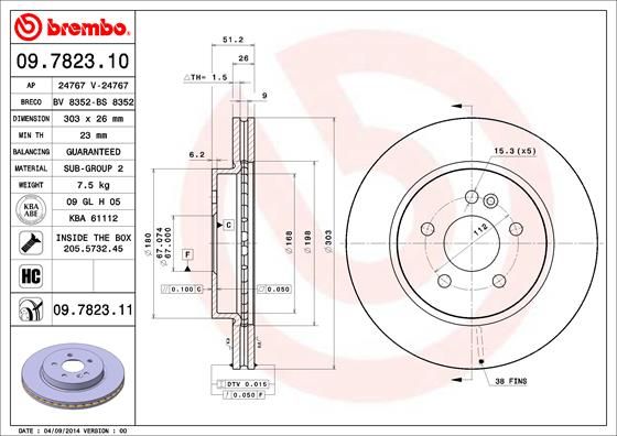 BREMBO 09.7823.11 Brake Disc