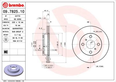 Brake Disc BREMBO 09.7825.10