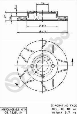 BREMBO 09.7825.75 Brake Disc