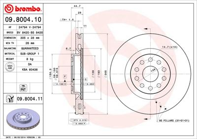 Brake Disc BREMBO 09.8004.10