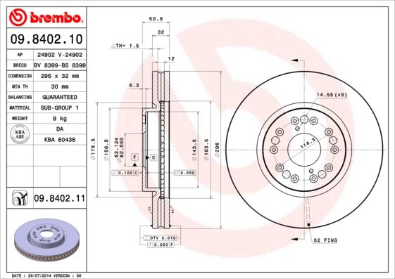 BREMBO 09.8402.11 Brake Disc