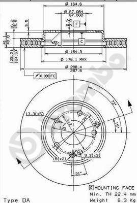 BREMBO 09.8411.10 Brake Disc