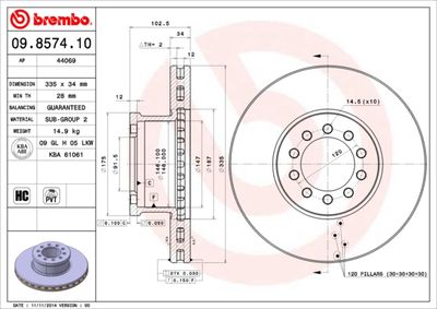 Brake Disc BREMBO 09.8574.10