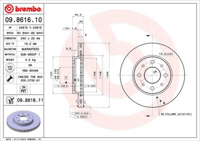 Brake Disc BREMBO 09.8616.11