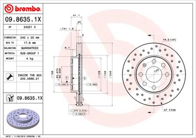 Brake Disc BREMBO 09.8635.1X