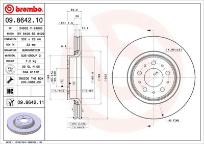 Brake Disc BREMBO 09.8642.11