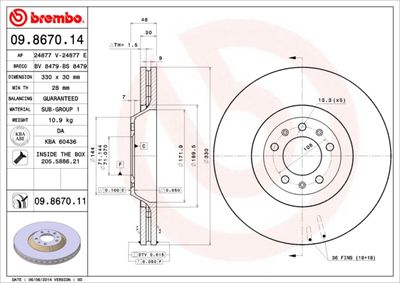 Brake Disc BREMBO 09.8670.11