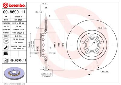 Brake Disc BREMBO 09.8690.11