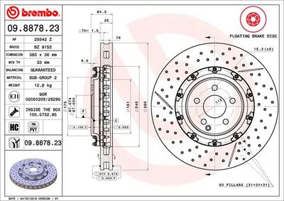 Brake Disc BREMBO 09.8878.23