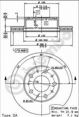 BREMBO 09.8931.10 Brake Disc