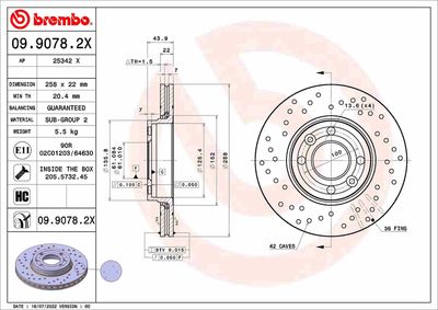 Brake Disc BREMBO 09.9078.2X