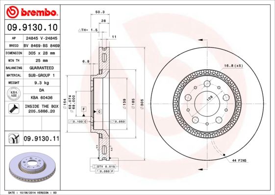 BREMBO 09.9130.11 Brake Disc