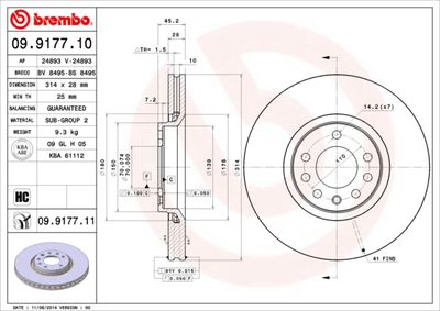 Brake Disc BREMBO 09.9177.10