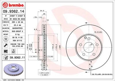 Brake Disc BREMBO 09.9362.11