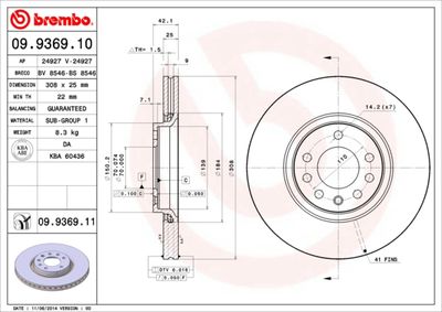 Brake Disc BREMBO 09.9369.11