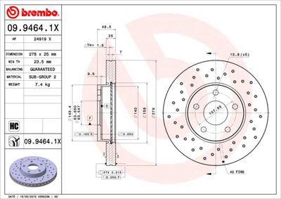 Brake Disc BREMBO 09.9464.1X