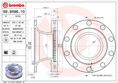 Brake Disc BREMBO 09.9496.10