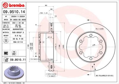 Brake Disc BREMBO 09.9510.11