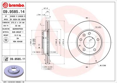 Brake Disc BREMBO 09.9585.11