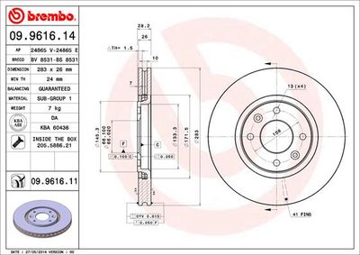 Brake Disc BREMBO 09.9616.14