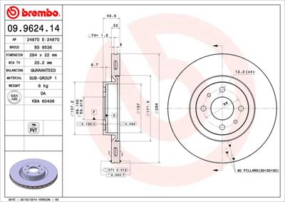 Brake Disc BREMBO 09.9624.14