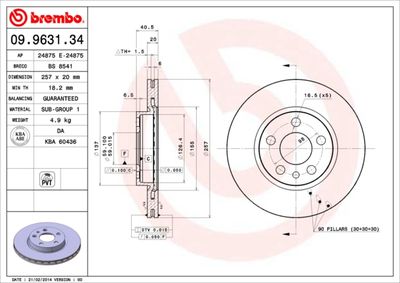 Brake Disc BREMBO 09.9631.34