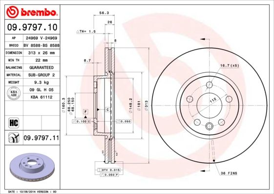 BREMBO 09.9797.10 Brake Disc