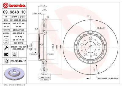 Brake Disc BREMBO 09.9848.10