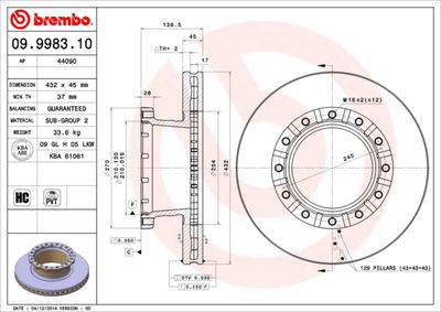 Brake Disc BREMBO 09.9983.10