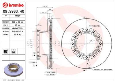 Brake Disc BREMBO 09.9983.40