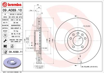 Brake Disc BREMBO 09.A089.10