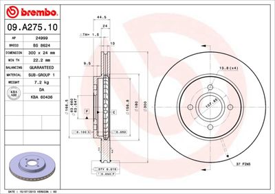 Brake Disc BREMBO 09.A275.10