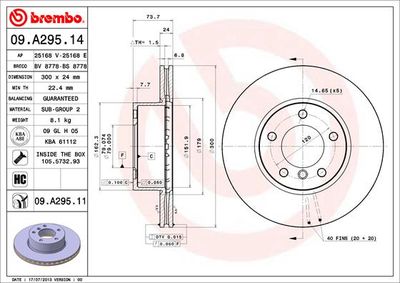 Brake Disc BREMBO 09.A295.11