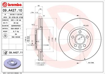 Brake Disc BREMBO 09.A427.11