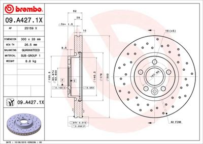 Brake Disc BREMBO 09.A427.1X