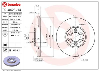 Brake Disc BREMBO 09.A428.11