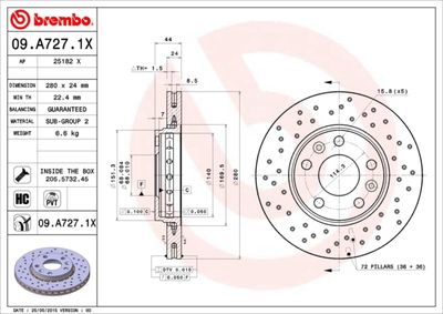 Brake Disc BREMBO 09.A727.1X