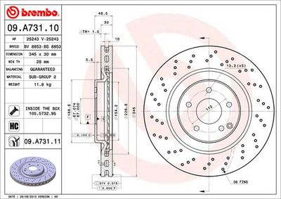 Brake Disc BREMBO 09.A731.10